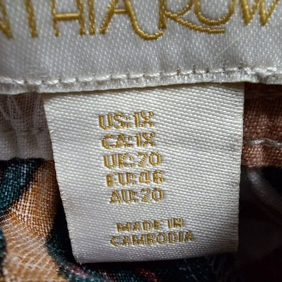 Cynthia Rowley Linen Pants Palm Short Womens Plus 1X Pockets‎ Beach Pool Cabana - Picture 4 of 7